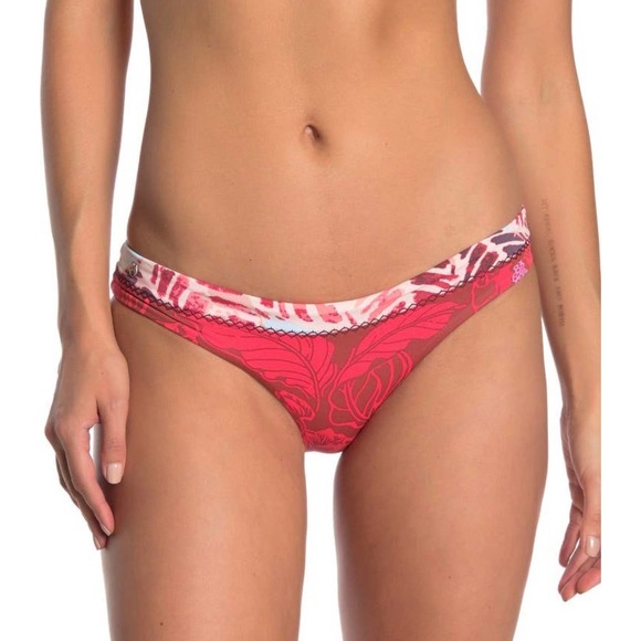 MAAJI Bikini Bottom Womens Large Red Carioca Valley Classic Bottom Floral NWT - Picture 1 of 13